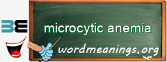 WordMeaning blackboard for microcytic anemia